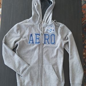 Men's Lettered Gray Zipper Hoodie - size XS